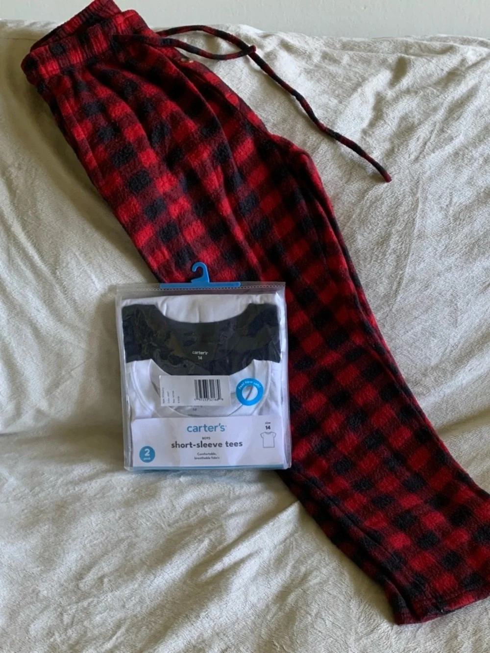 Carter's Red and Black Plaid Pajama Bottoms